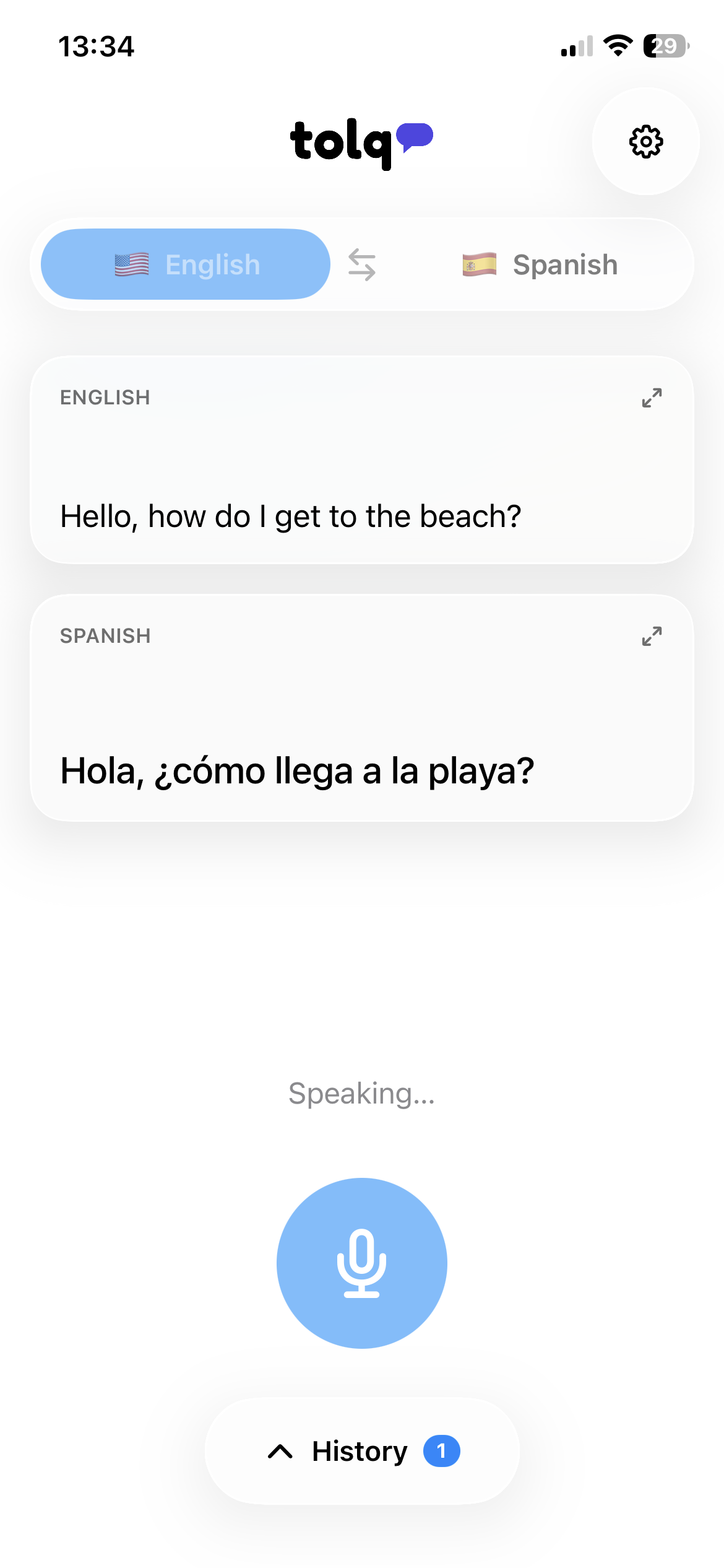 Tolq app screenshot